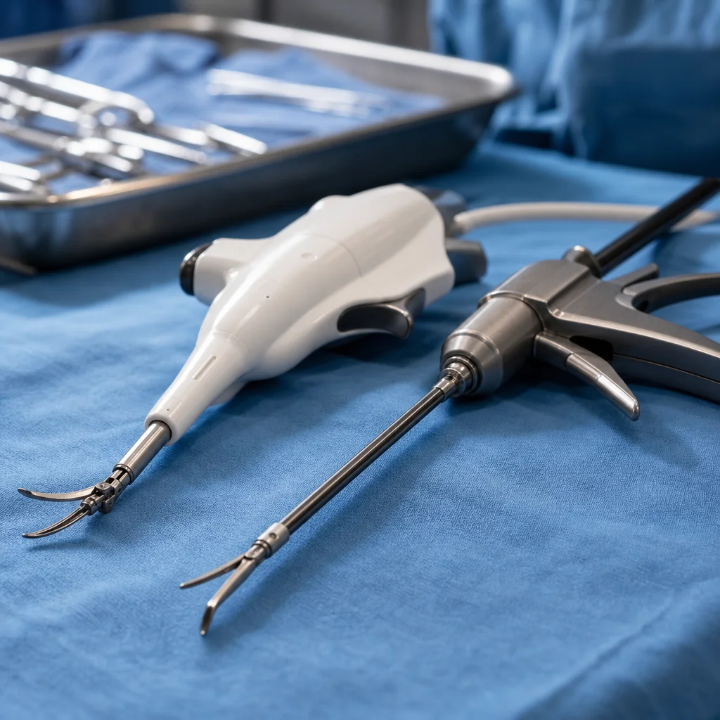 Harmonic Scalpel and LigaSure laparoscopic surgical instruments at Amadeo Medical Group Spanish Town Jamaica